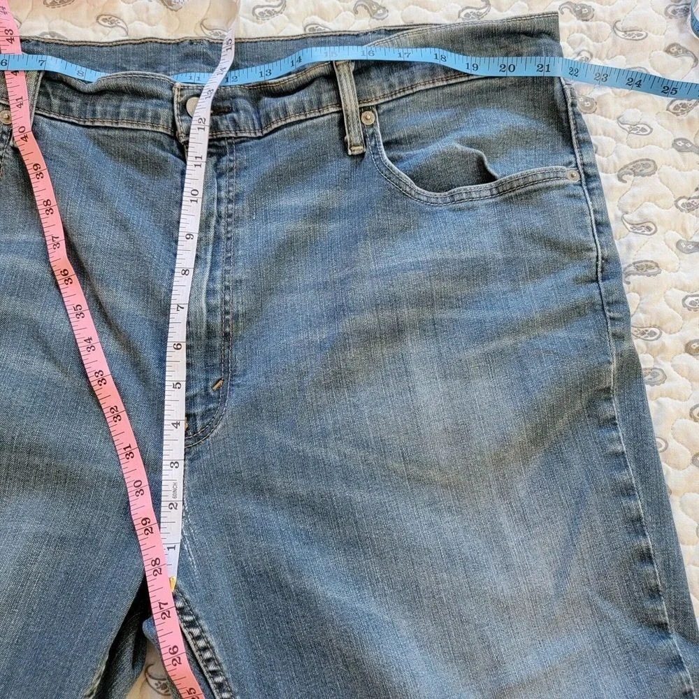 Levis 559 Mens 44x30 Relaxed Fit Straight Distressed Jeans Medium‎ Wash Blue